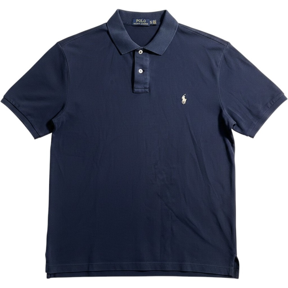 Polo Ralph Lauren Mens XL Navy Blue Short Sleeve Cotton Jersey Polo Shirt Logo